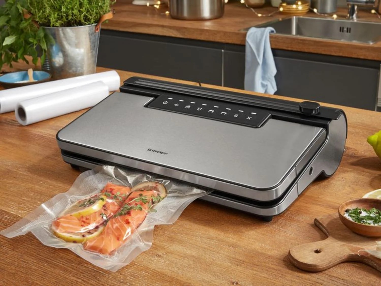 SILVERCREST® Set de 3 rouleaux de films d'emballage sous vide, 300 x 20