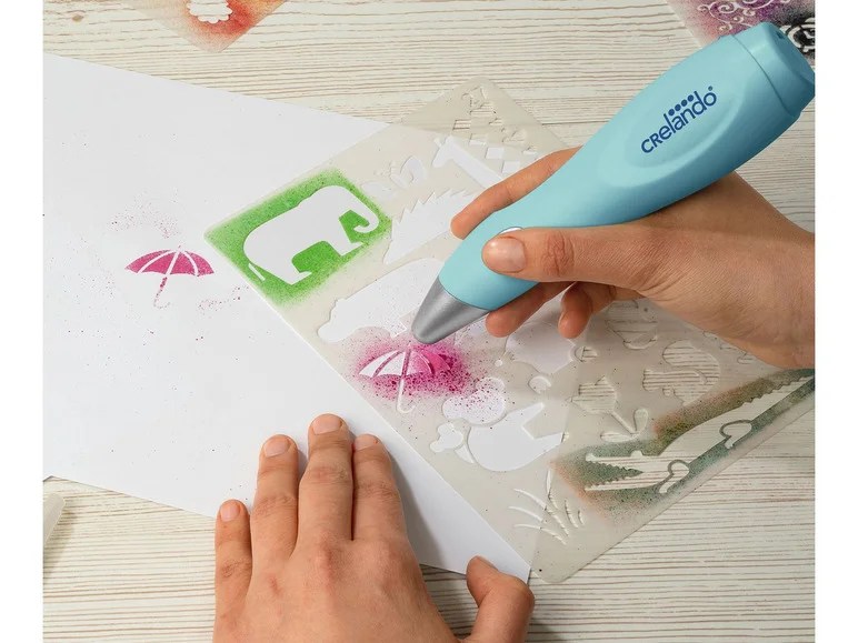 CRELANDO® Airbrush starterset, 12delig