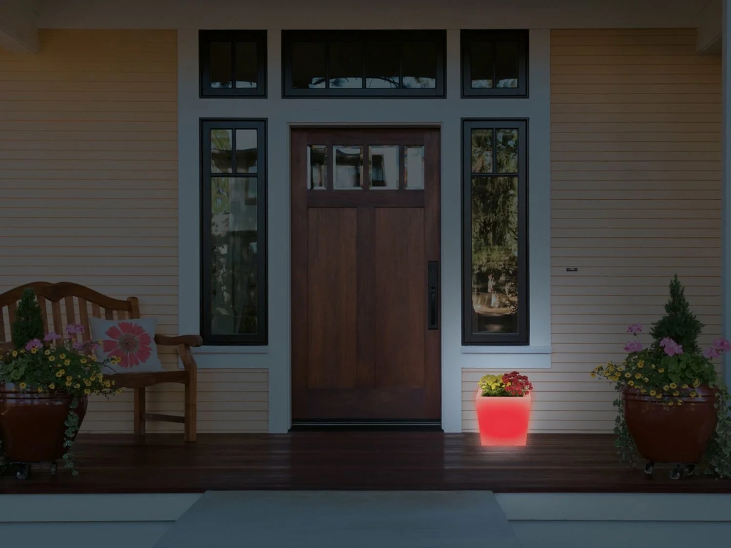 LIVARNO LUX® Blumentopf, mit Solarbeleuchtung, 4 LEDs,…