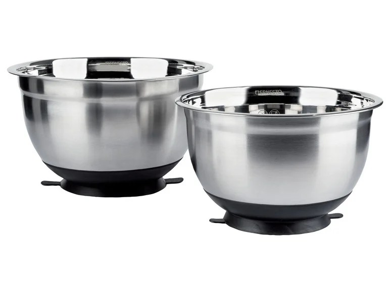 ERNESTO stainless steel mixing bowl with suction base, set of 2