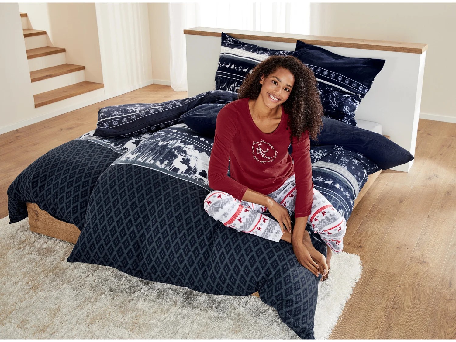 LIVARNO home Fleece Bettwäsche, 135 x 200 cm