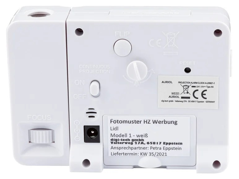 AURIOL Analoger Funk-Projektionswecker, mit Leuchtzeig…