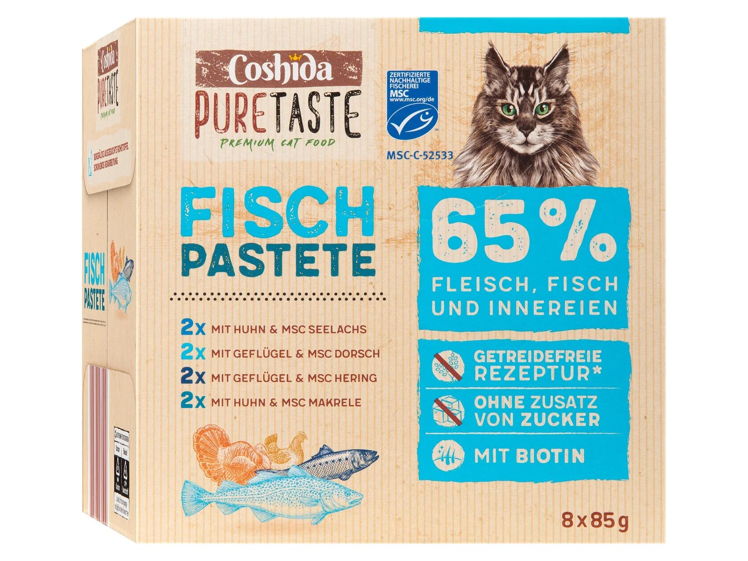 COSHIDA Pure Taste Katzennassnahrung Fisch Pastete Mul…