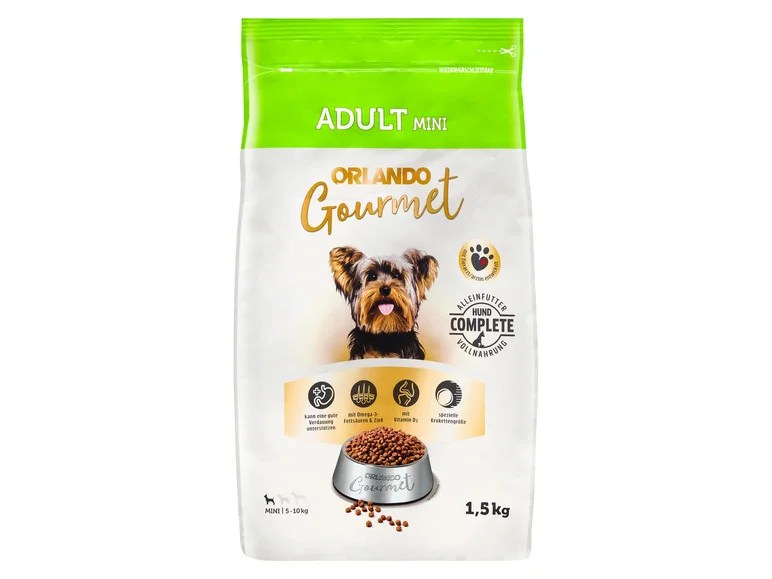 ORLANDO Gourmet Hundetrockenfutter Adult Mini, 3 x 1,5…
