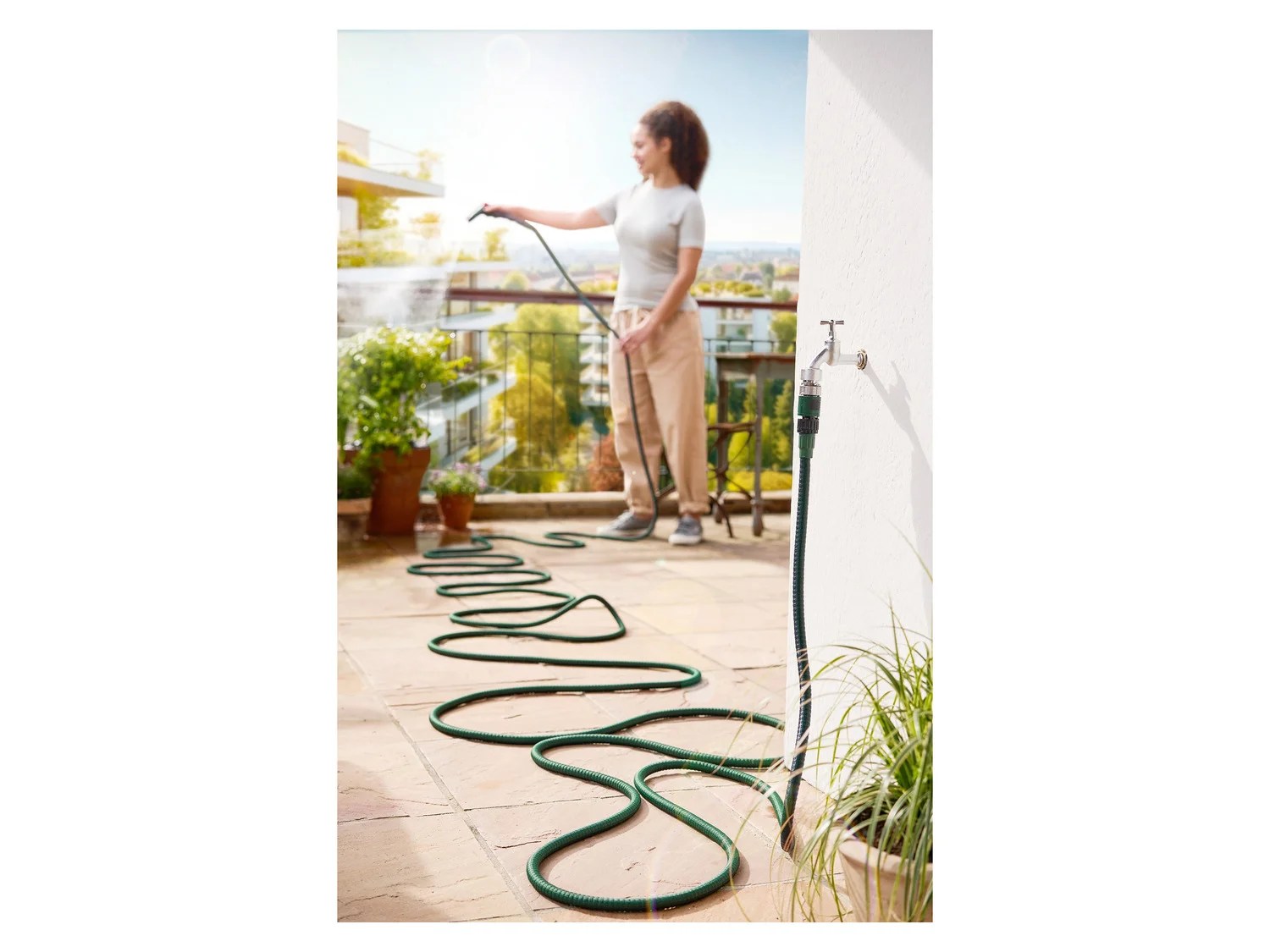 PARKSIDE® Flexi-Gartenschlauchset, 15 m, platzsparend