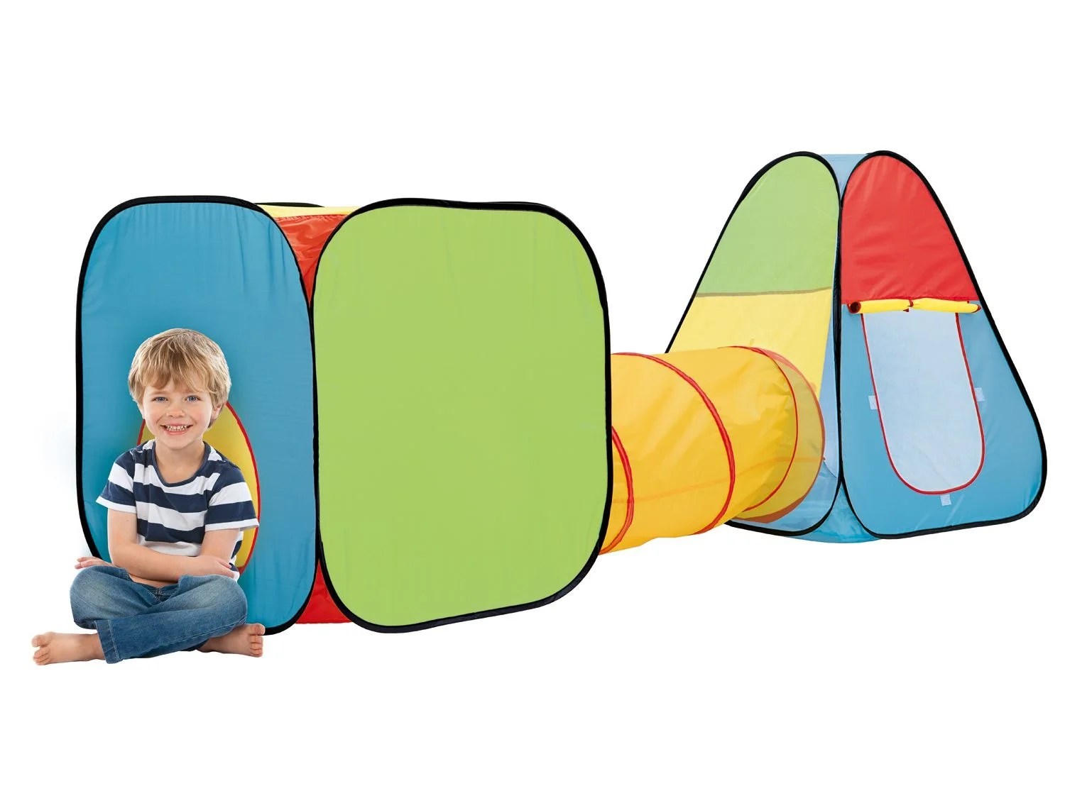 PLAYTIVE® JUNIOR Spielzelt, 3teilig, mit Tunnel, PopupFunktion, ab 1