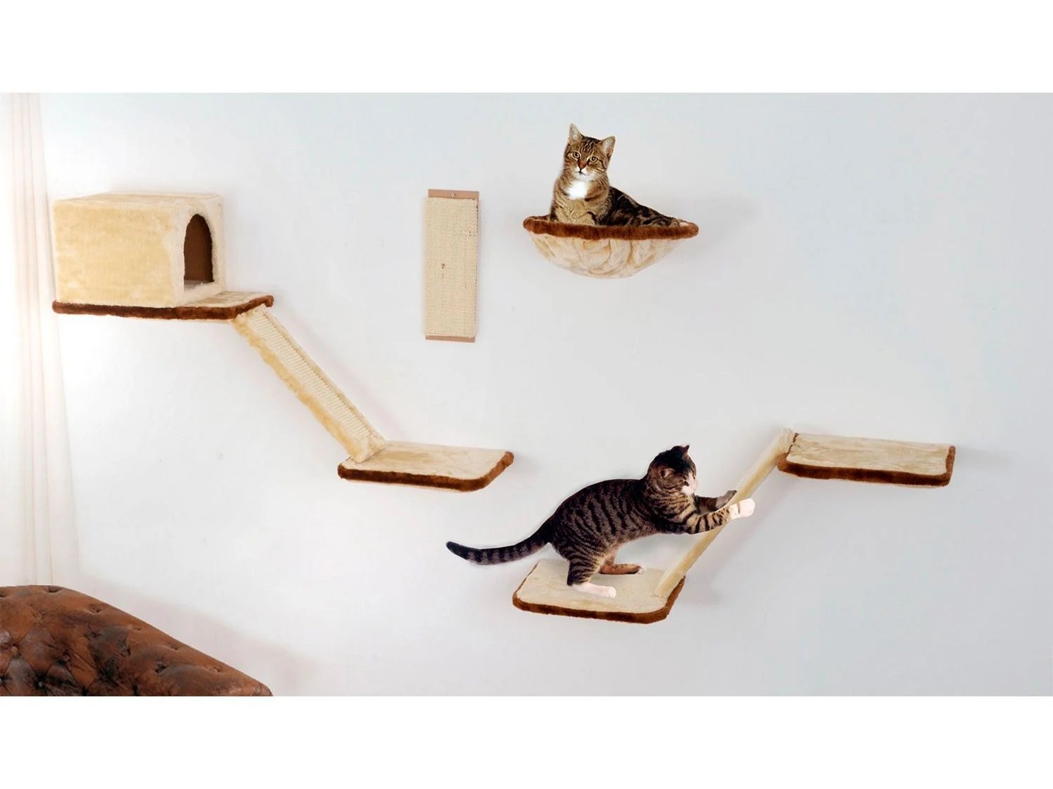 SILVIO design KatzenKletterwand mit Treppe, 8teilig, individuelle
