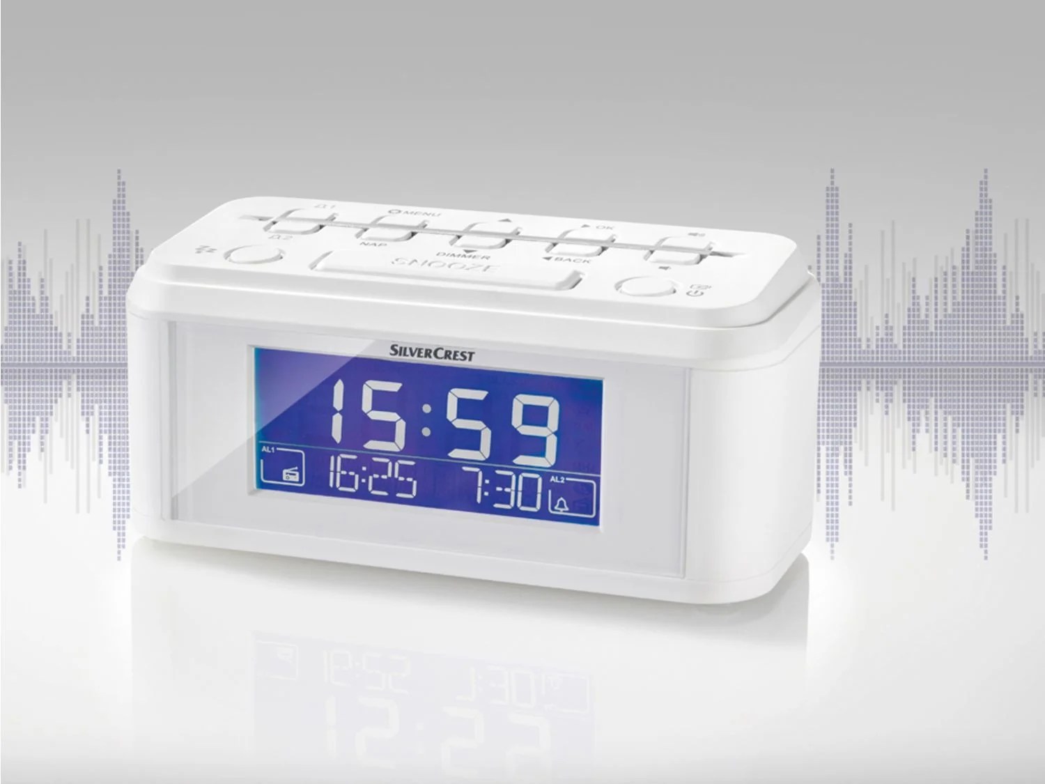 SILVERCREST® Radiowecker »DAB Big Button SWDR 50 A1«, dimmbares Display