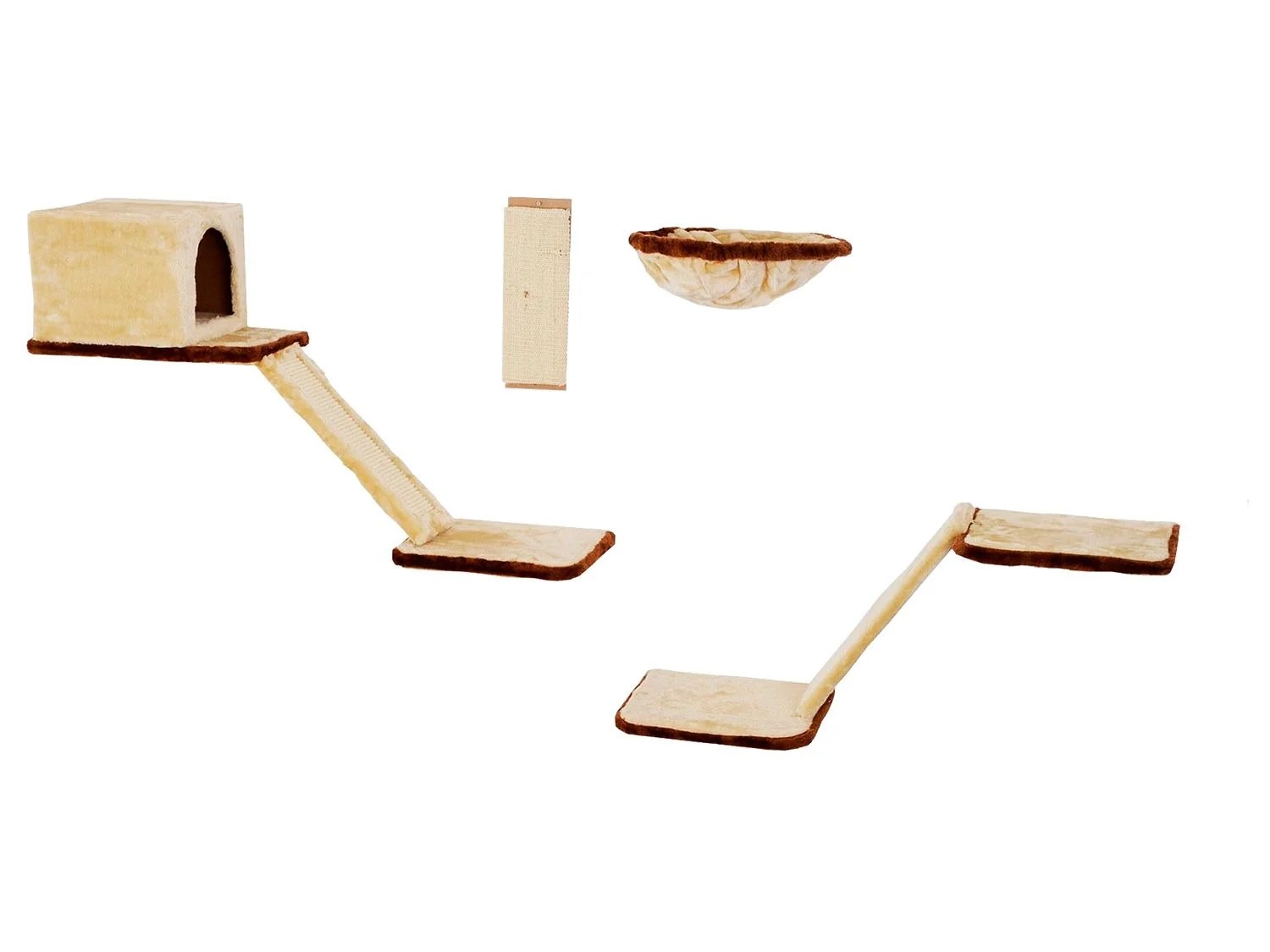 SILVIO design KatzenKletterwand mit Treppe, 8teilig, individuelle