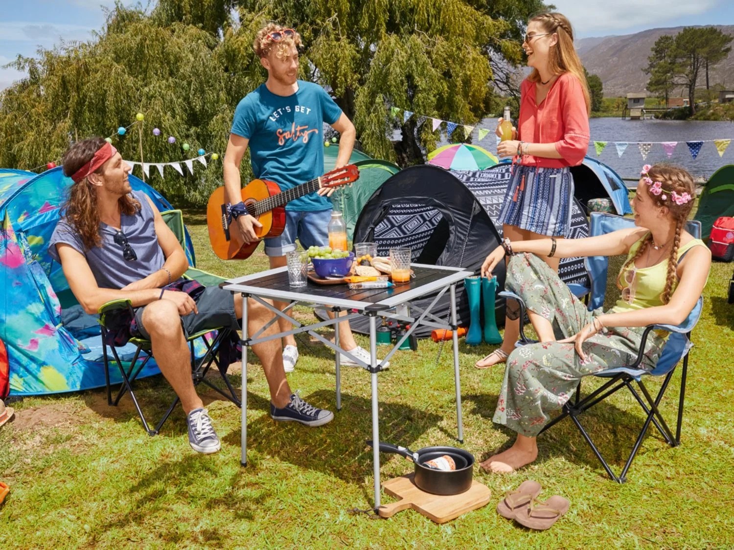CRIVIT® Campingstuhl, faltbar, verstellbare Armlehnen, integrierter