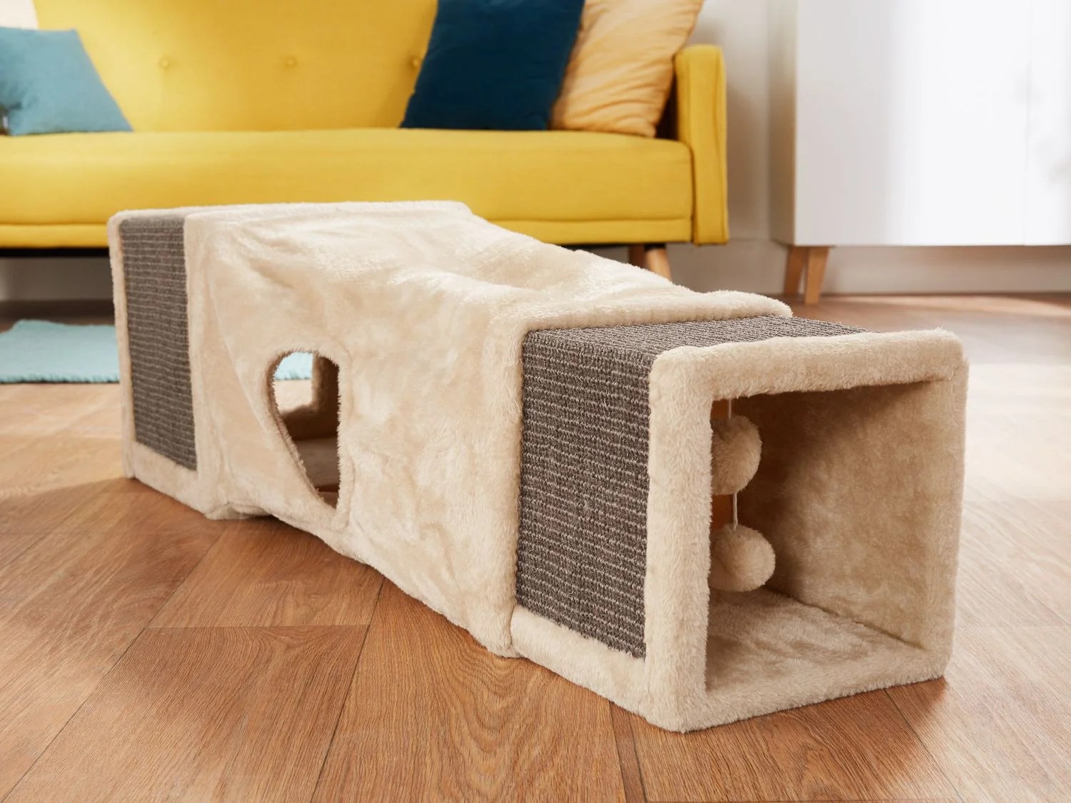 ZOOFARI® Katzentunnel 2in1, 106 cm Länge, zu einer Höhle