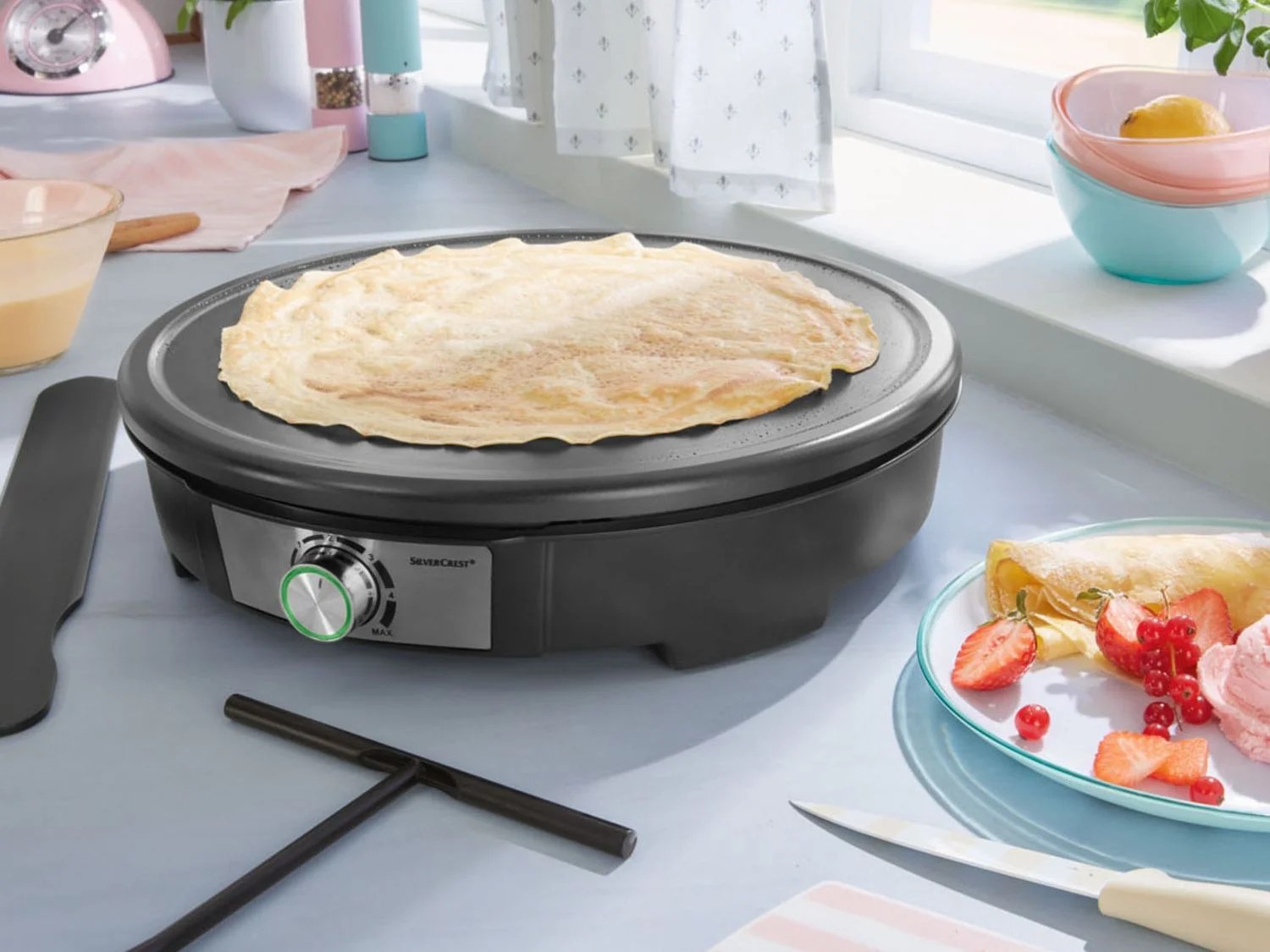 SILVERCREST® Crepe Maker »SCM 1500 E4«, 1500 Watt, stufenloses