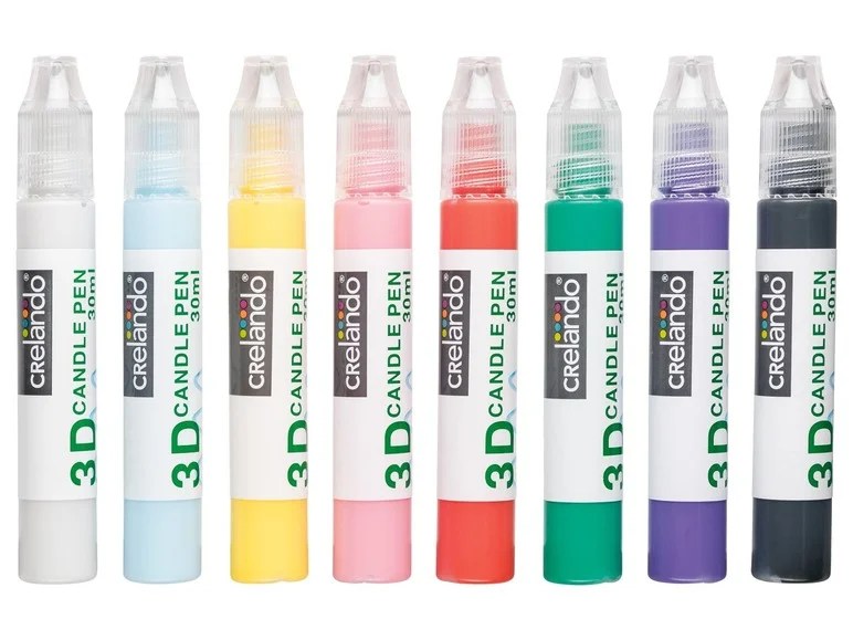 CRELANDO® 3D Malstifte, 8 Stück, 30 ml je Stift, 24