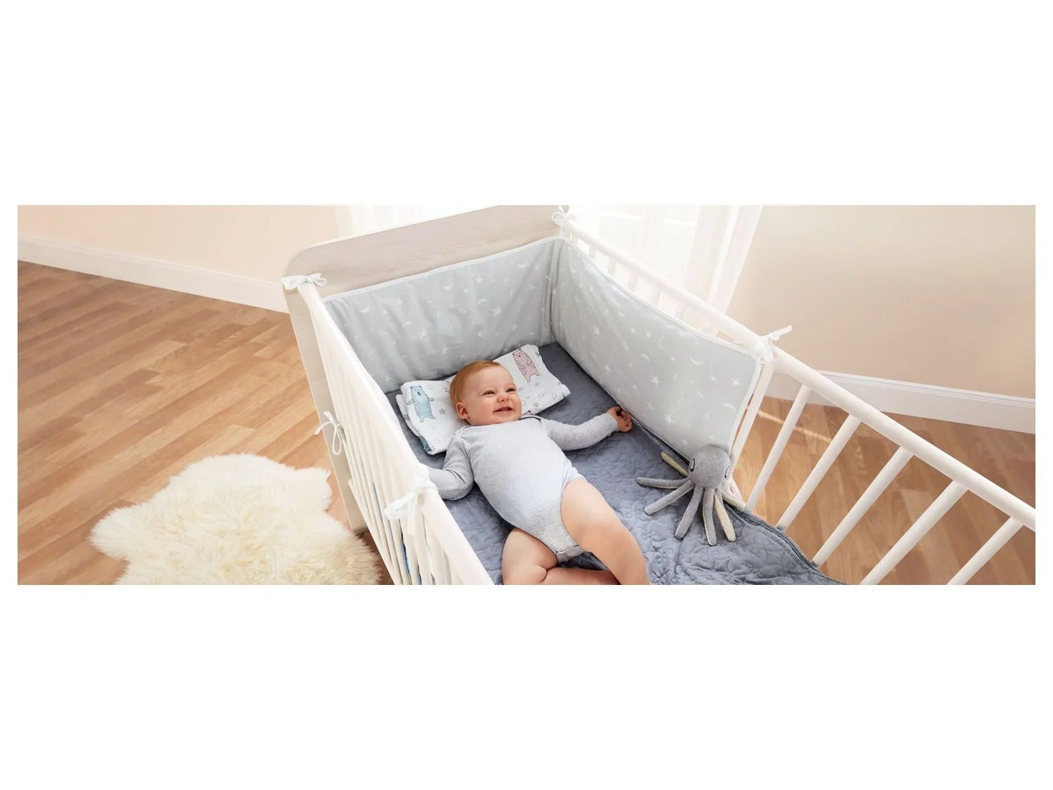 LUPILU® Baby Bettumrandung, 30 x 177 cm, mit Baumwolle Lidl.de