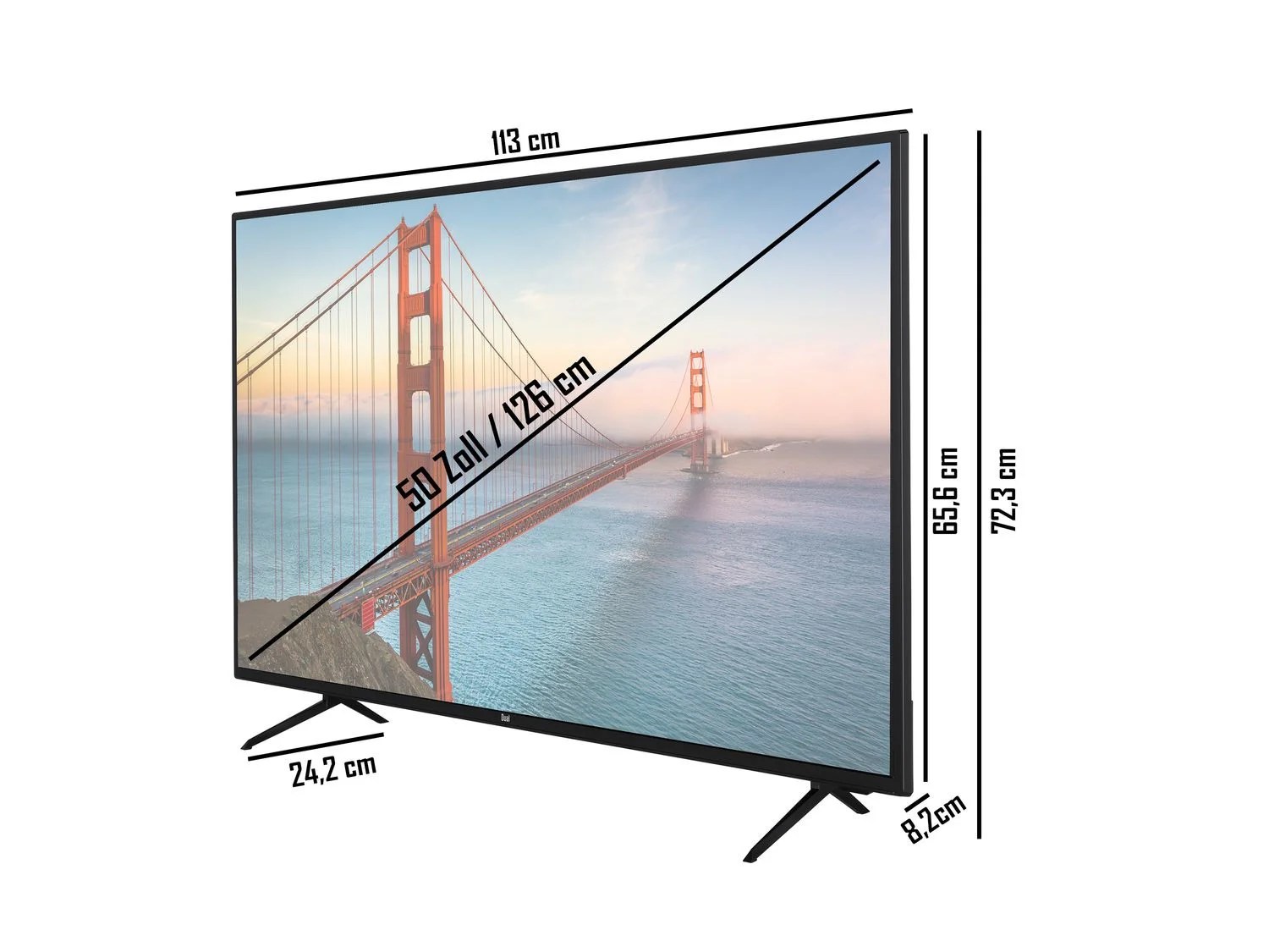 Dual D50JU6000 50 Zoll Fernseher (Smart TV, Prime Video / Netflix, 4K