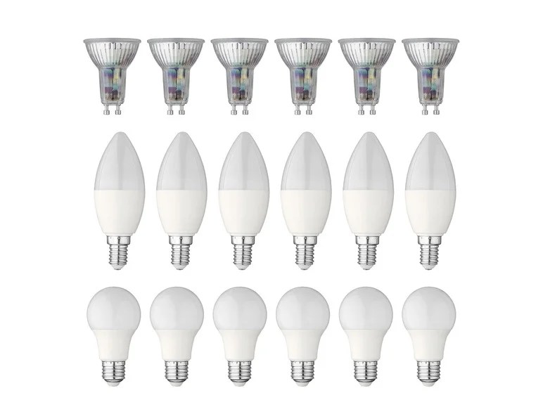 LIVARNO home Lot de 6 ampoules LED GU10 / E14 / E27