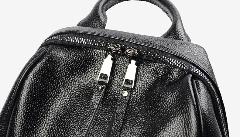 Leder rucksack Damen schwarz für Alltag