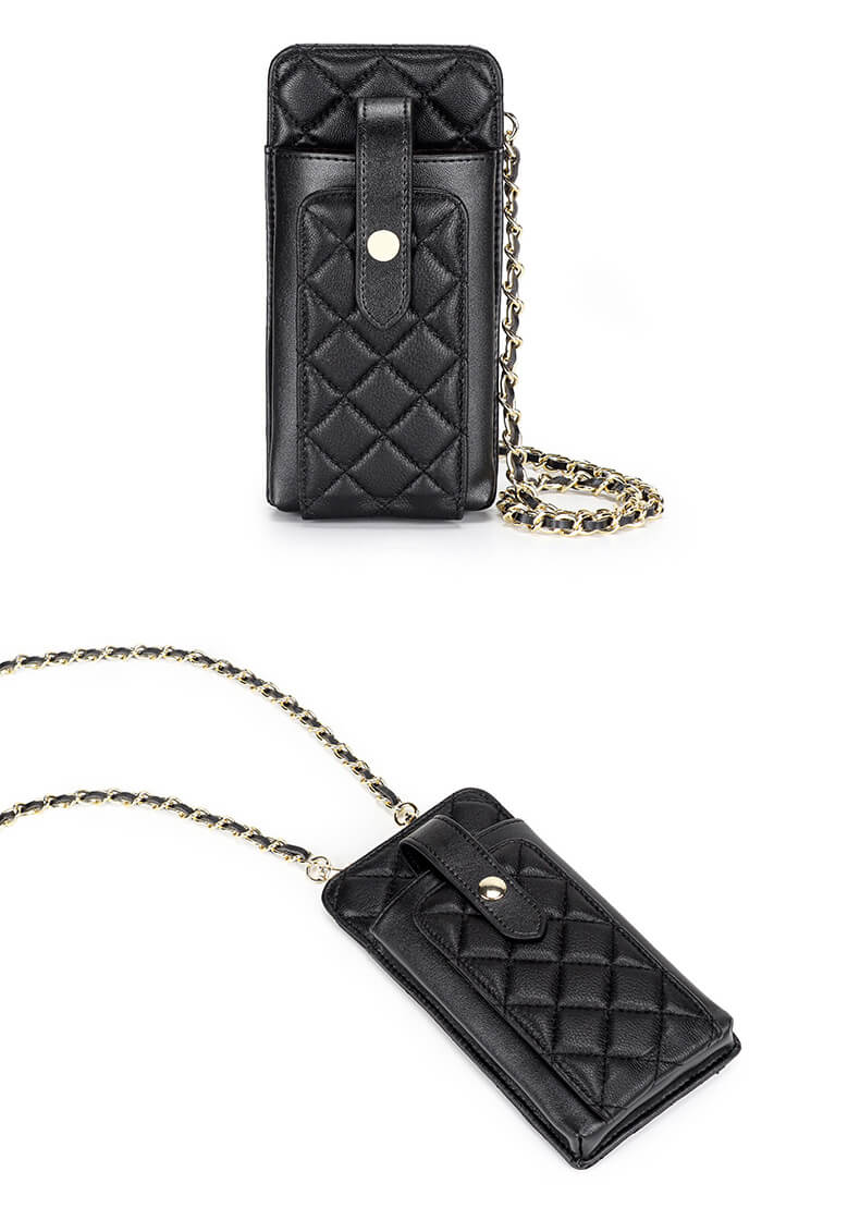 Kleine Umhängetasche für Handy Damen Leder mit Kartenfächer