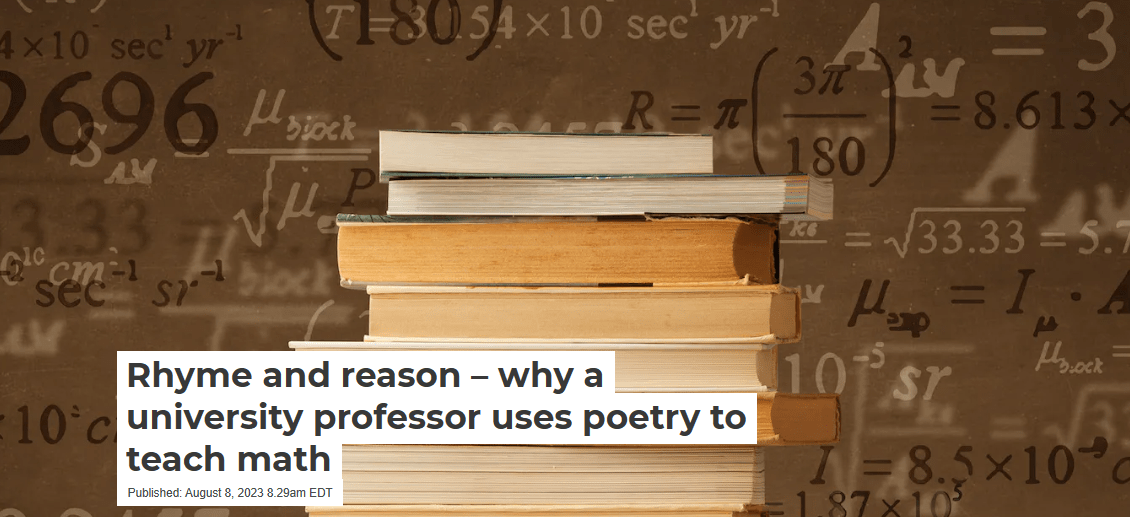 Rhyme and reason why a university professor uses poetry to teach math