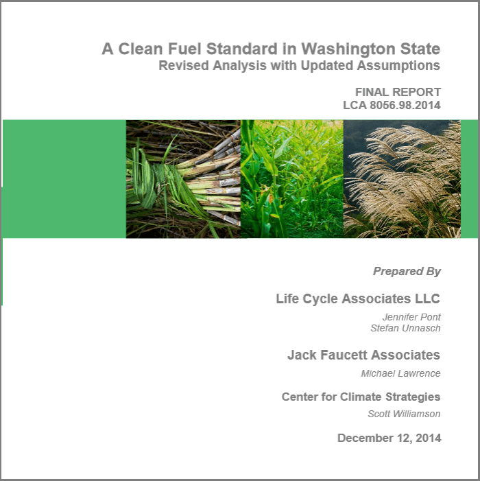 A Clean Fuel Standard in Washington State Revised Analysis by Life