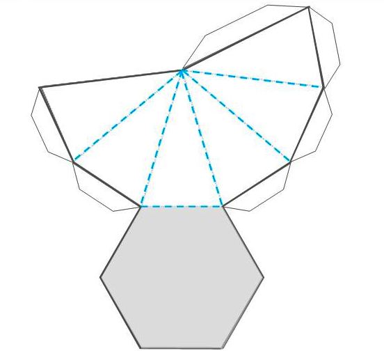 Pirámide hexagonal características, cómo hacerla, ejemplos