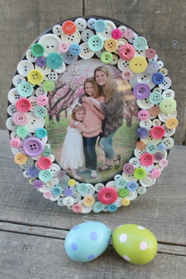 DIY Spring Button Picture Frame Life is Sweeter By Design