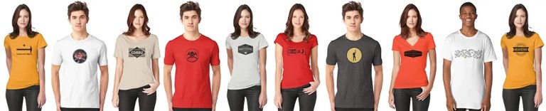 Colorful T-Shirts lineup - copyright Bob Borson 2018