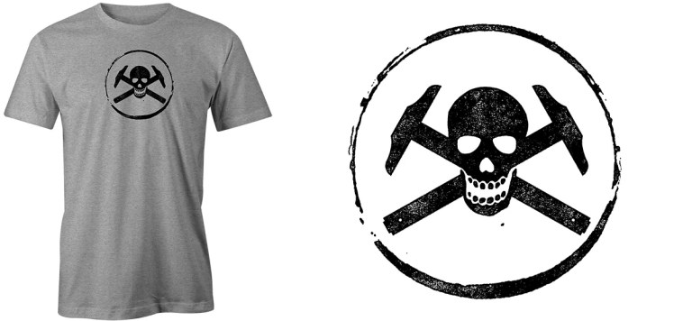 Skull and T-Square Ink Stamp by Bob Borson