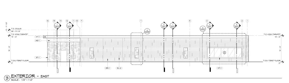 CTEC - East Elevation in Revit