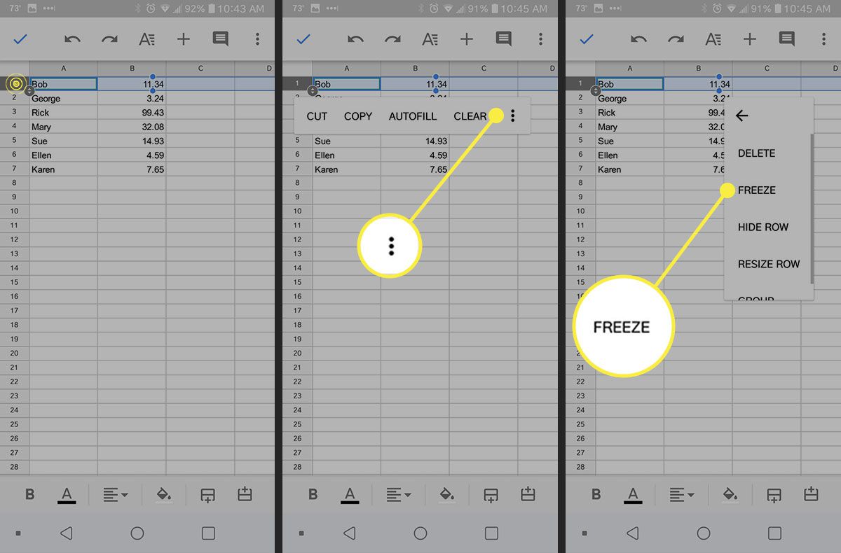 How to Freeze and Unfreeze Rows or Columns in Google Sheets
