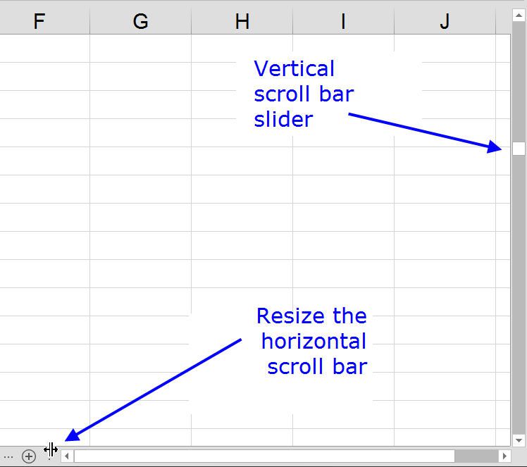 How to Hide Scroll Bars and Reset Slider Range in Excel