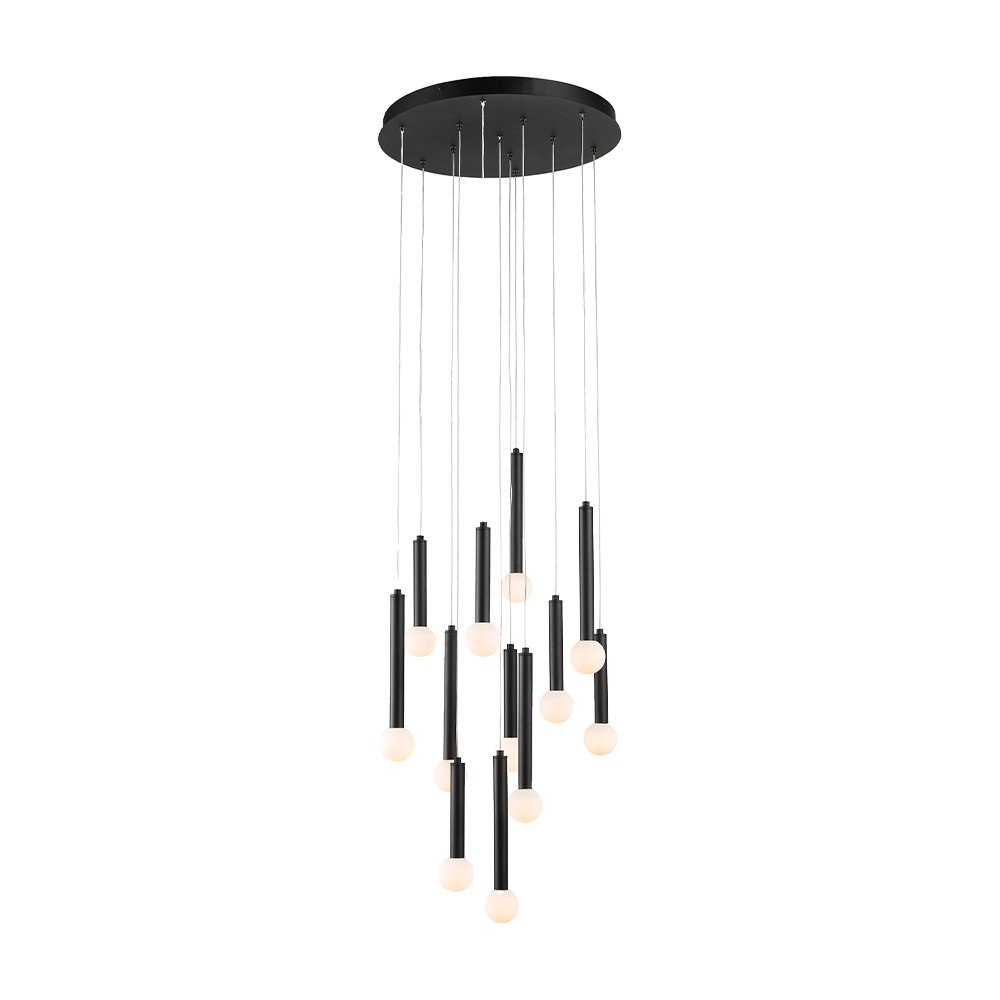 LUMI.45 24W 12LT LED SANDY BLACK PENDANT (3000K) Lightingplus
