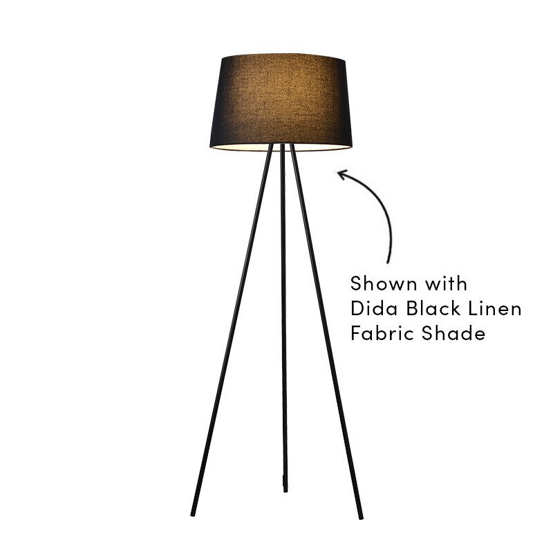 DIDA MATT BLACK TRIPOD FLOOR LAMP BASE Lightingplus