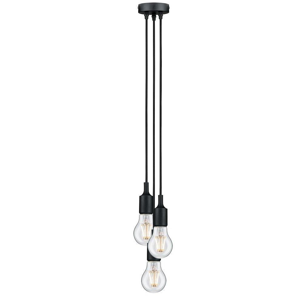 Paulmann No. 50343 Pendel mit E27Fassung Schwarz 3flammig > Lampen