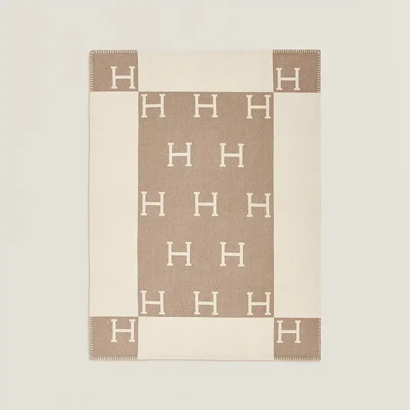 Hermès Avalon baby blanketNoisette Moyen / Blanc Lightkuo