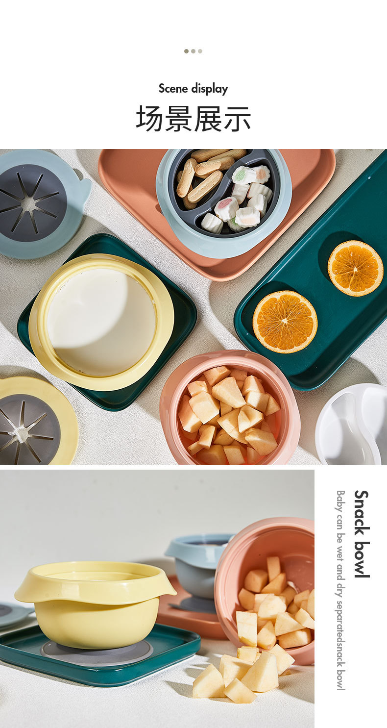 Snack Container Silicone Baby Snack Bowls with Handle