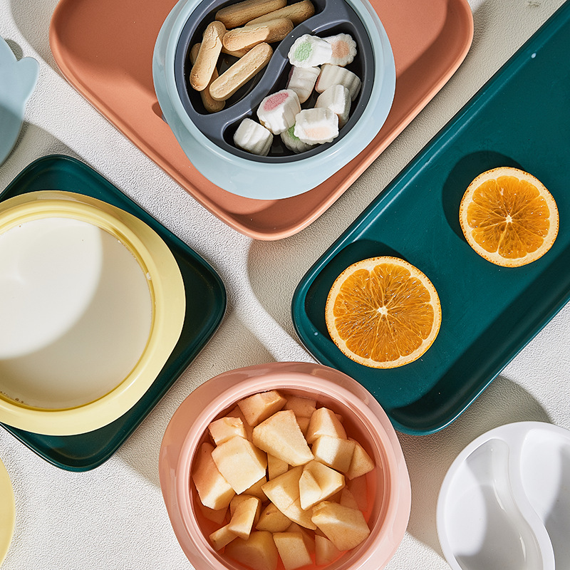 Snack Container Silicone Baby Snack Bowls with Handle