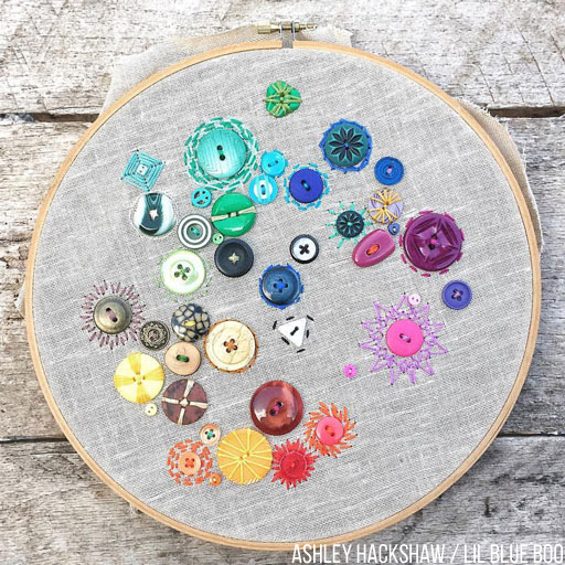 One Year of Stitches and Buttons Embroidery Hoop 365 Project