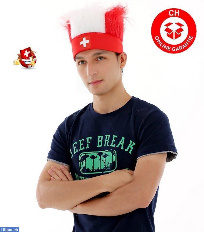 Schweiz Suisse Fussball WM Accessoire Stirnband FAN mit Haar Fanartikel
