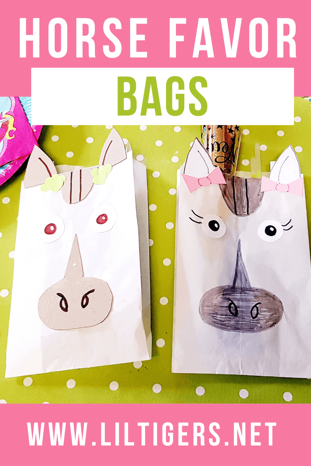DIY Horse Party Favor Bags Horse Craft for Kids Lil Tigers