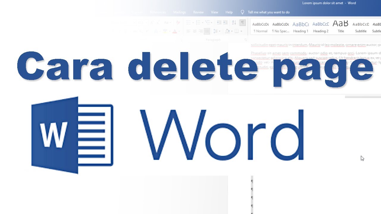 Cara Delete Page Dalam Microsoft Word Lima