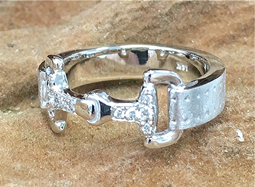 14k Gold Diamond Horse Bridle Ring Limpid Jewelry