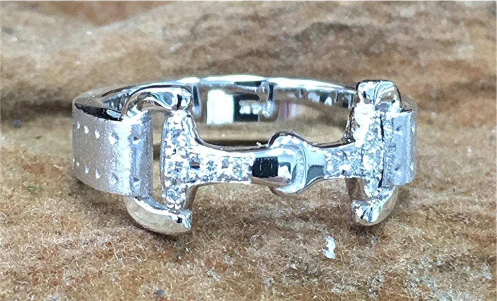 14k Gold Diamond Horse Bridle Ring Limpid Jewelry