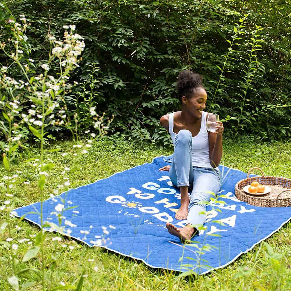 Life is Good Outdoor Blanket Multiple Options Linabella