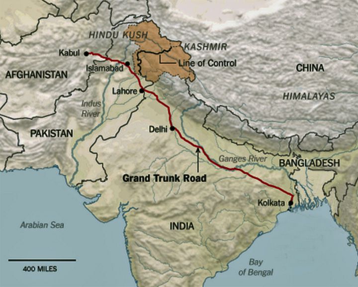 Grand Trunk Road India Map Famous Streets and Roads Around the World