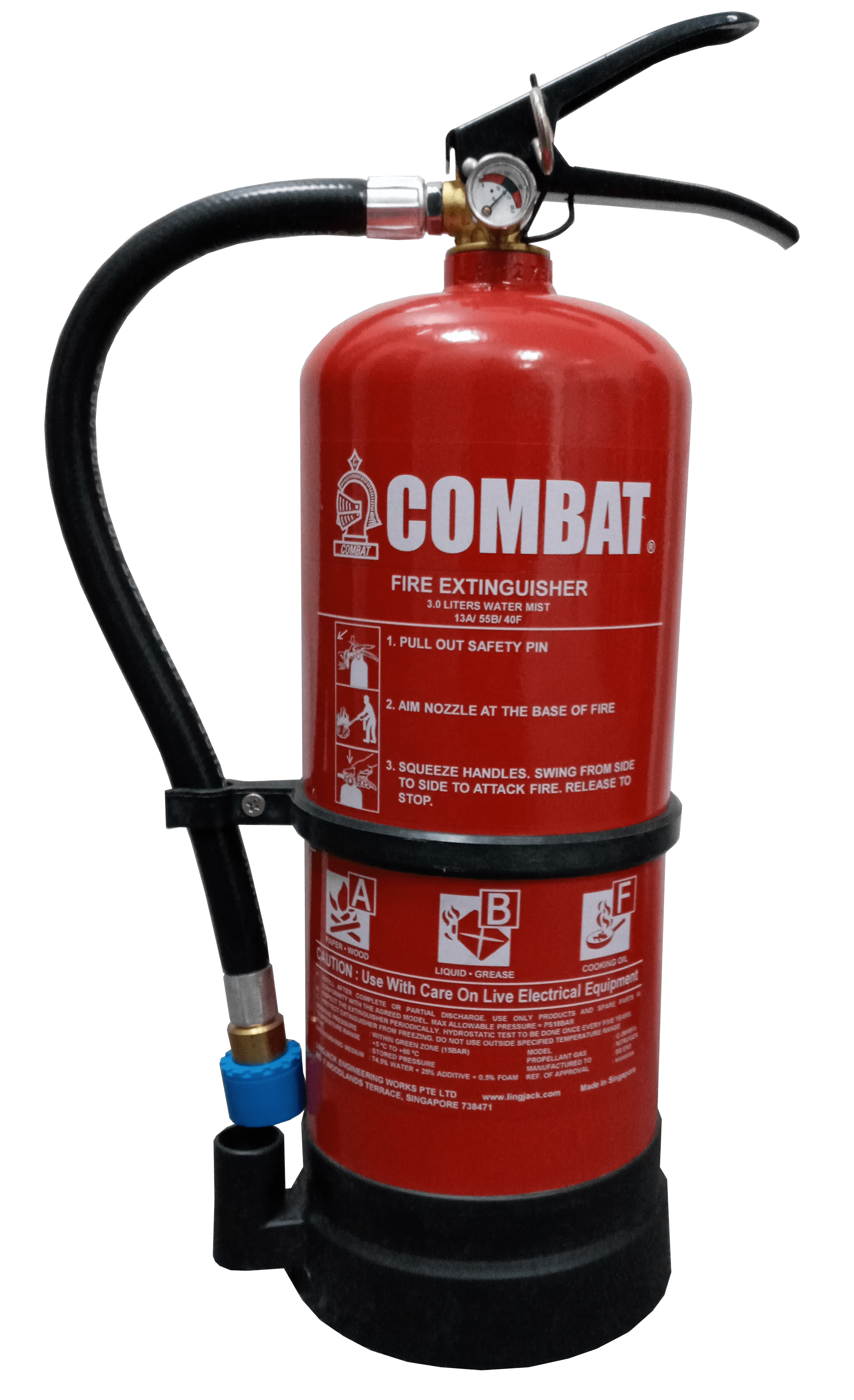 3LTR Water Mist Stored Pressure Fire Extinguisher LINGJACK Your