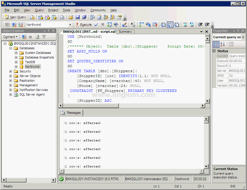 Restore Database From SQL Server 2008 to SQL Server 2005, Part 2