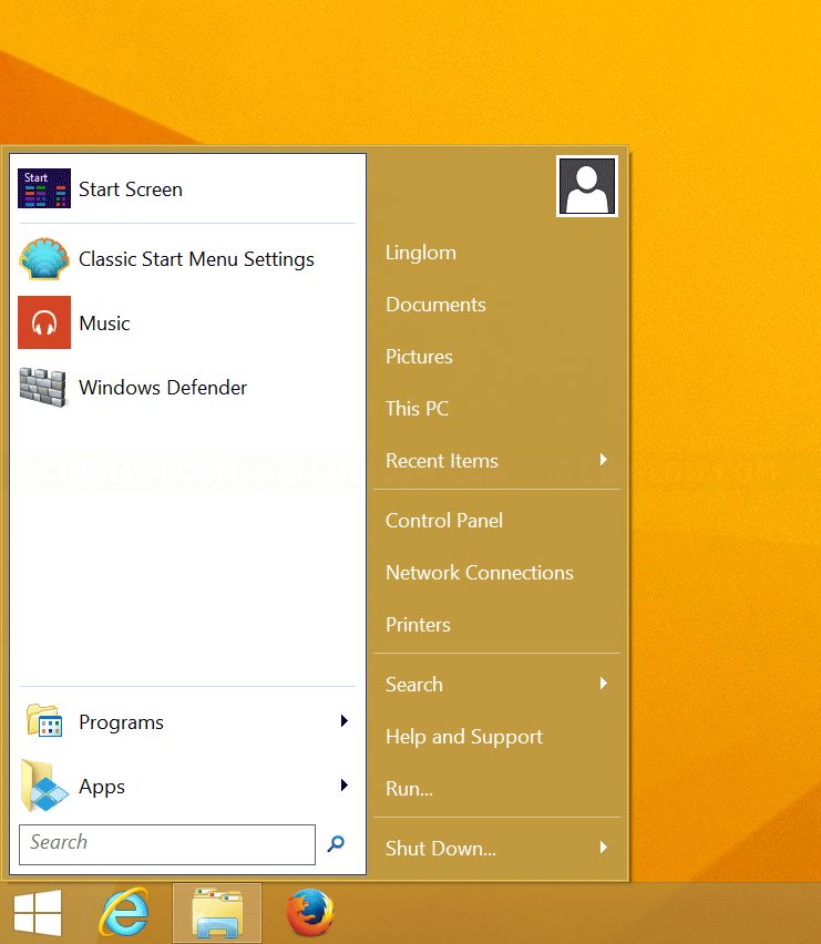 How to add a Start Menu to Windows 8 using Classic.