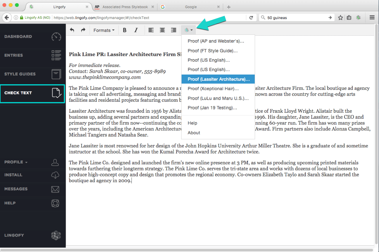 What is Check Text? Lingofy FAQ