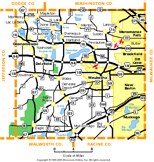 Map Of Waukesha County Wisconsin Recent Waukesha County Map Waukesha County, Wisconsin - Waukesha County Wi
